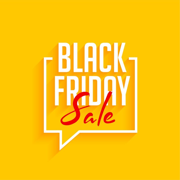 Black friday sale yellow background with speech bubble