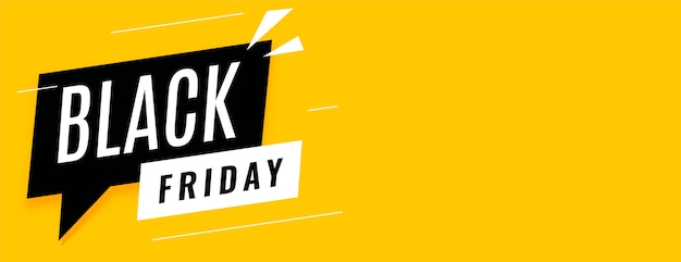 Black friday sale yellow banner with text space