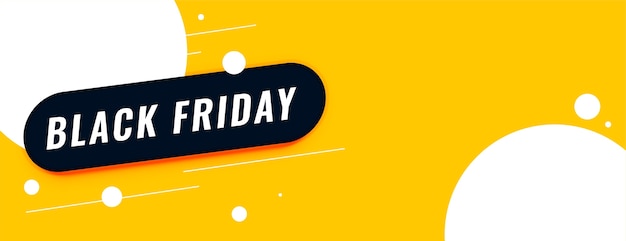 Free Vector black friday sale yellow banner with text space