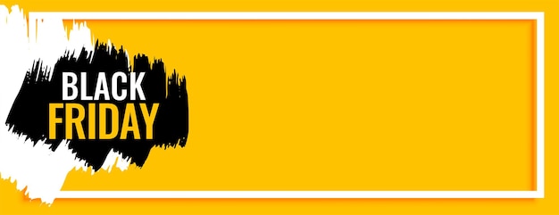 Free vector black friday sale yellow banner with text space