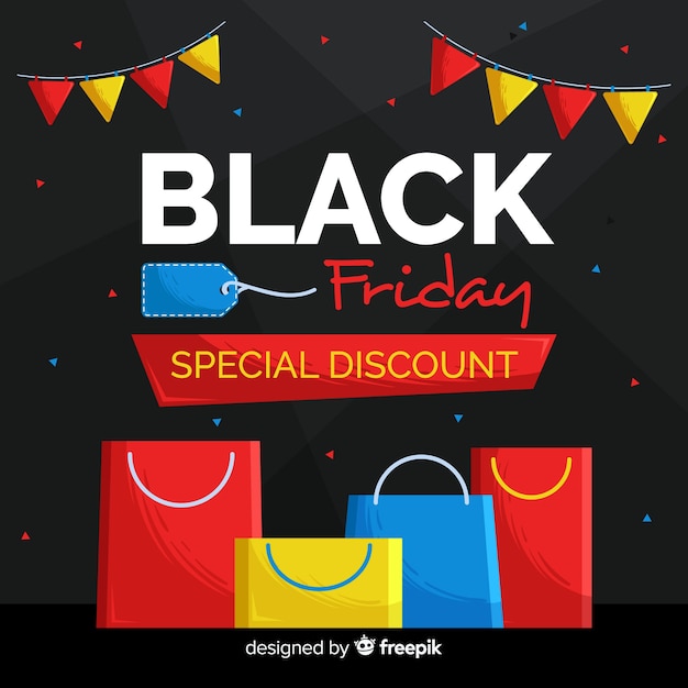 Black friday sales background in flat design