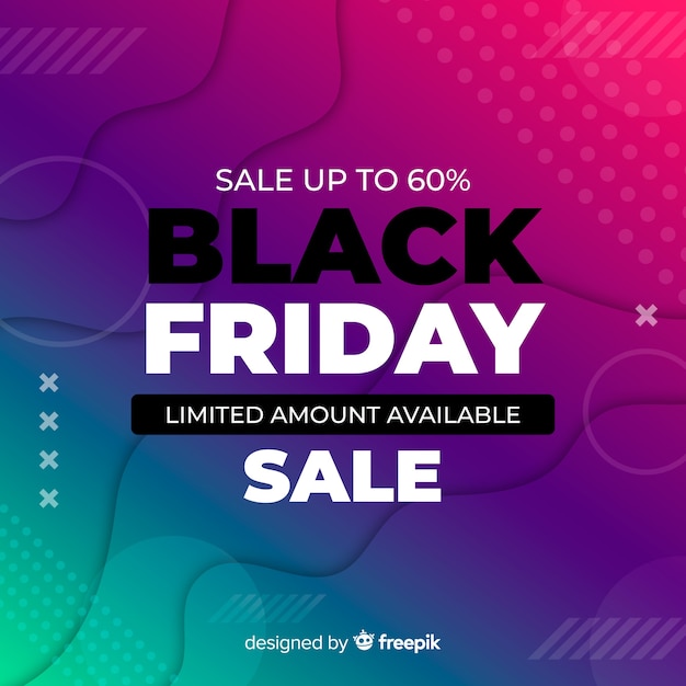 Black friday sales on memphis gradient background