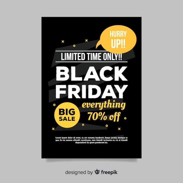 Free Vector black friday sales poster template