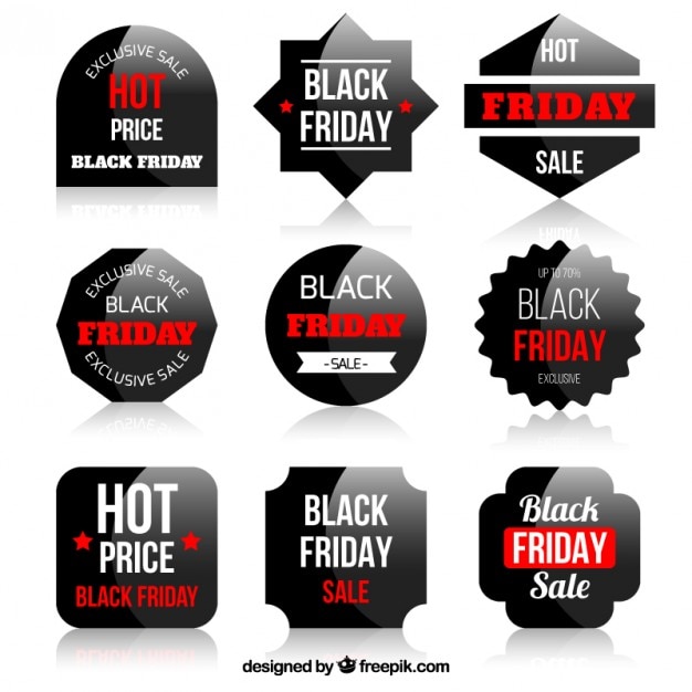 Free Vector black friday stickers set