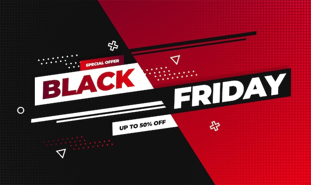 Free Vector black friday super sale banner with abstract background