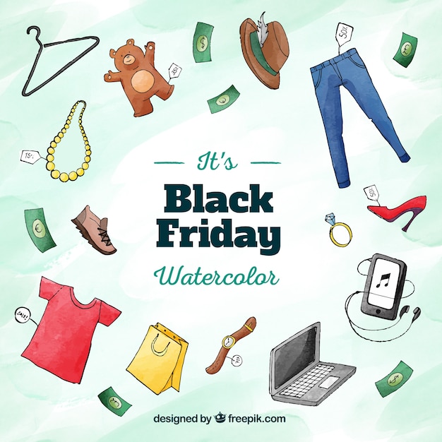 Black friday watercolor elements