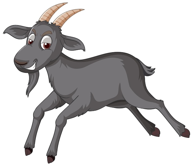 Free Vector black goat cartoon character