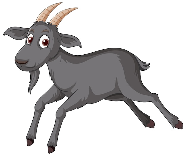 Free Vector black goat cartoon character