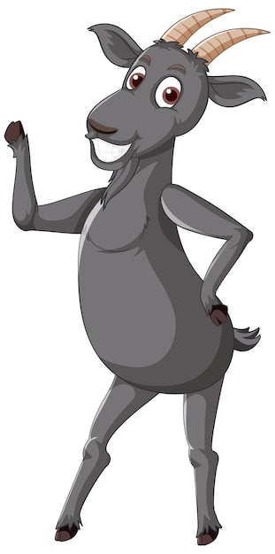 Free vector black goat standing on two legs