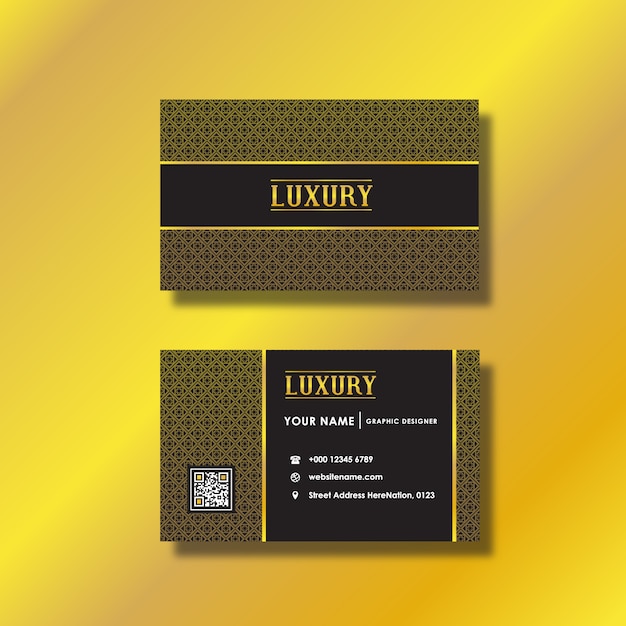 Free Vector black and gold business card design