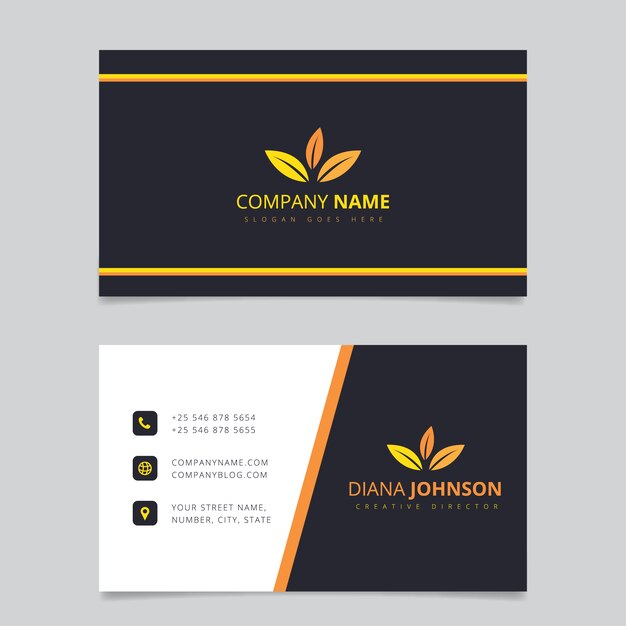 Black and gold business card design