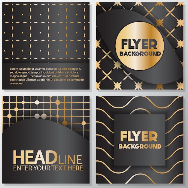 Free Vector black and gold flyer background design