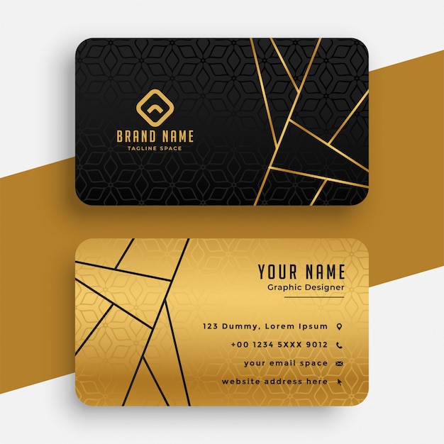 Black and gold luxury vip business card template