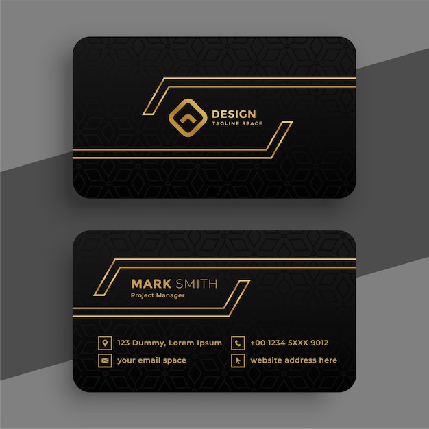 Black and golden business card template