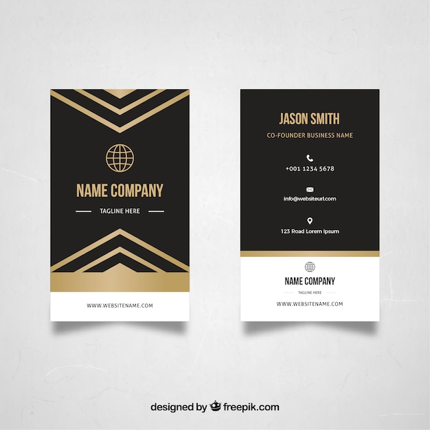 Black and golden business card template