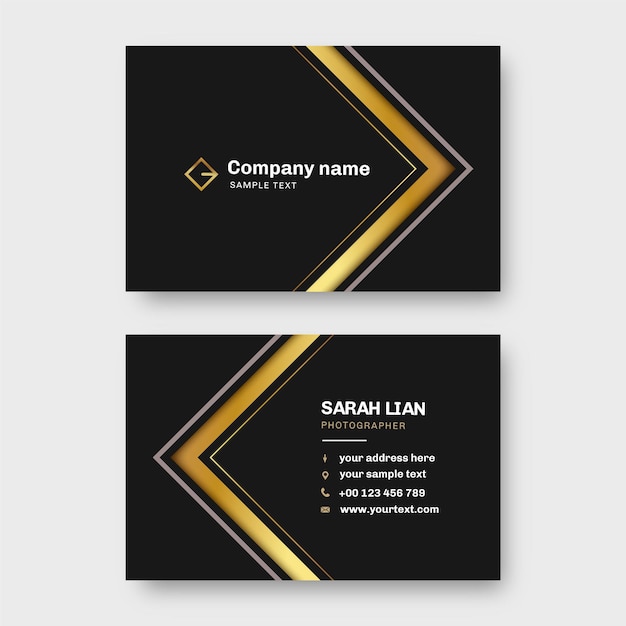 Black and golden business cards template