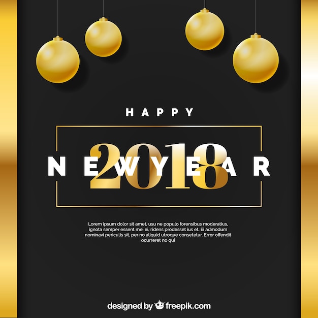 Black and golden new year background