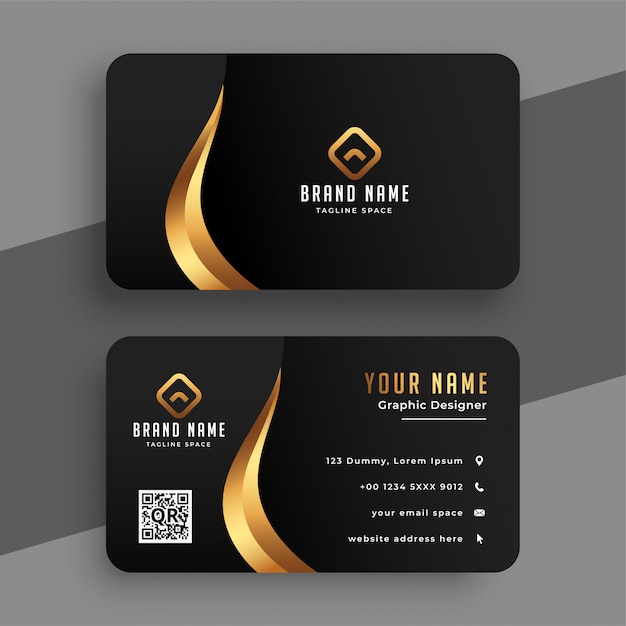 Black and golden premium business card design