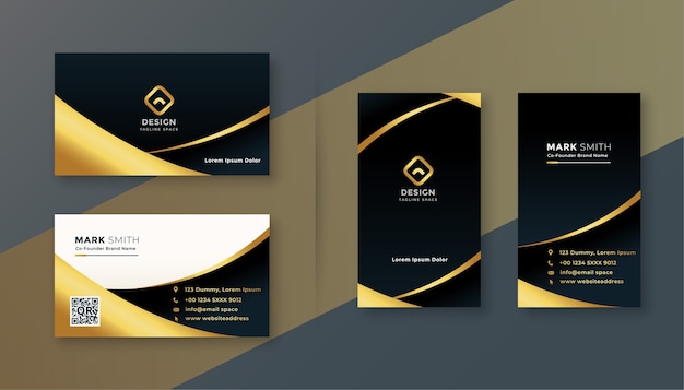 Black and golden premium business card design