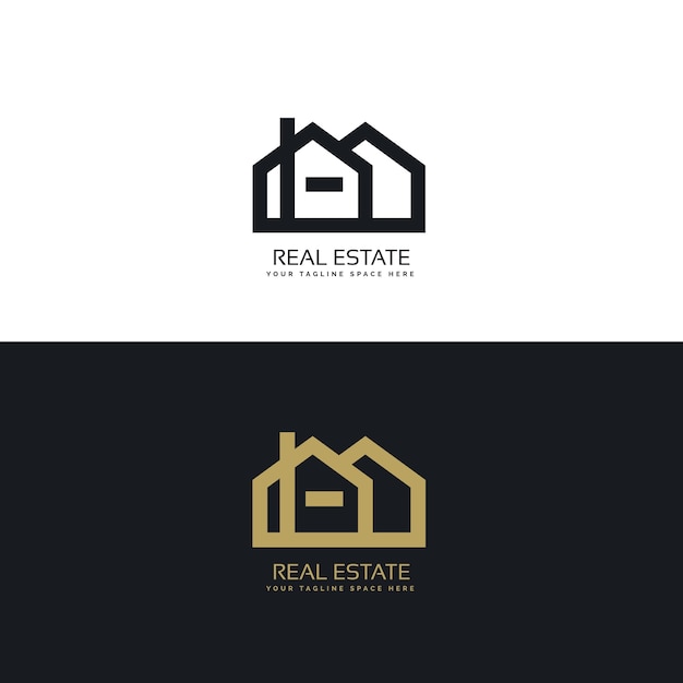 Black and golden real estate logos