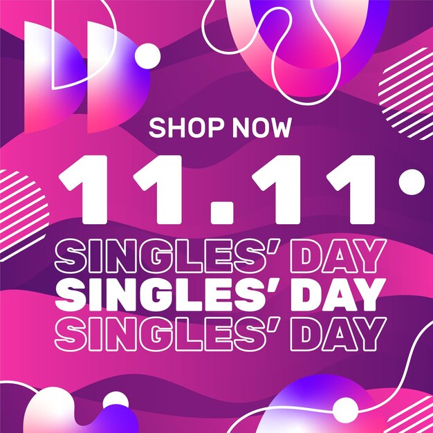 Black and golden singles day design