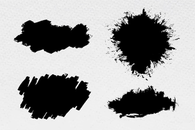 Black grunge marker banner vector scribble set