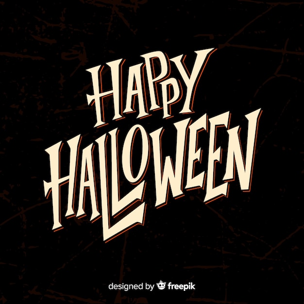 Free Vector black happy halloween lettering