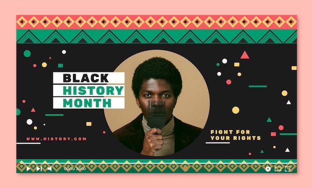 Free Vector black history month celebration youtube thumbnail