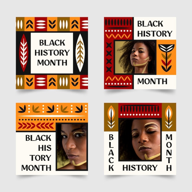 Black history month instagram posts template