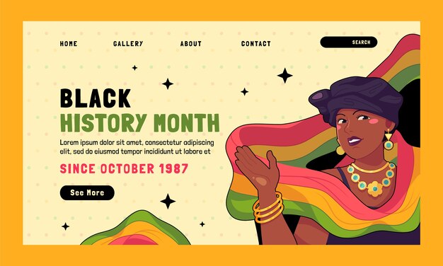 Black history month landing page template