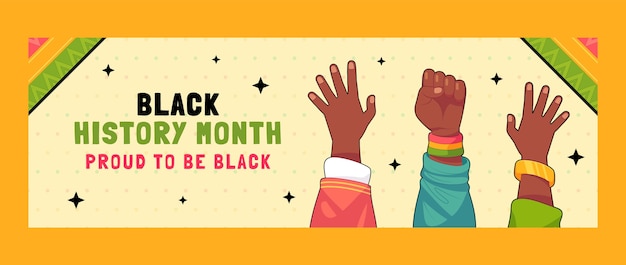 Free vector black history month twitter header template