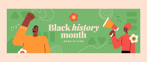 Black history month twitter header template