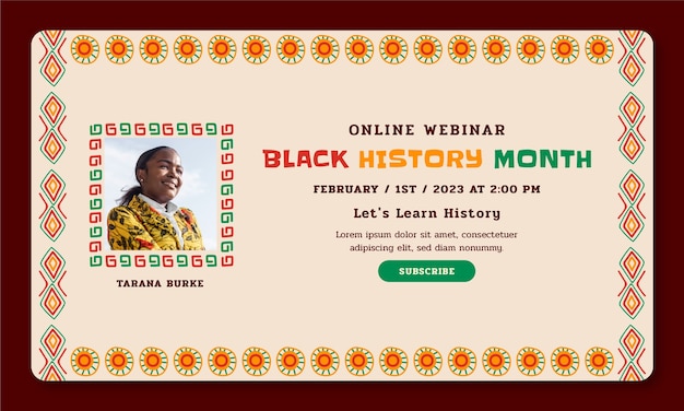 Free Vector black history month webinar template