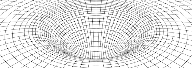 Free Vector black hole wormhole wireframe grid of tunnel