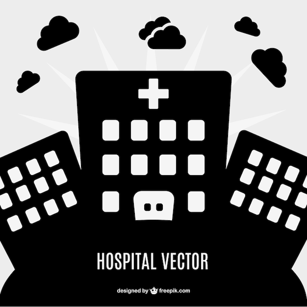 Free vector black hospital silhouette