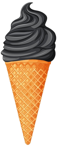 Black Ice Cream in Waffle Cone