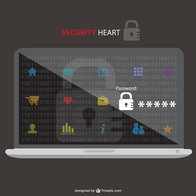 Free Vector black laptop security