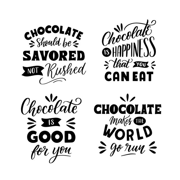 Black lettering chocolate stickers