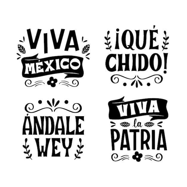 Black lettering mexico sticker set