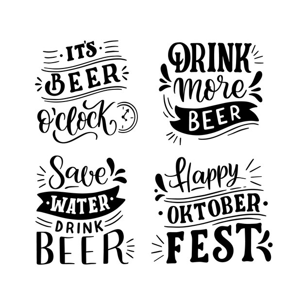 Black lettering oktoberfest stickers