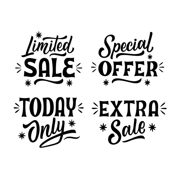 Black lettering sale sticker set