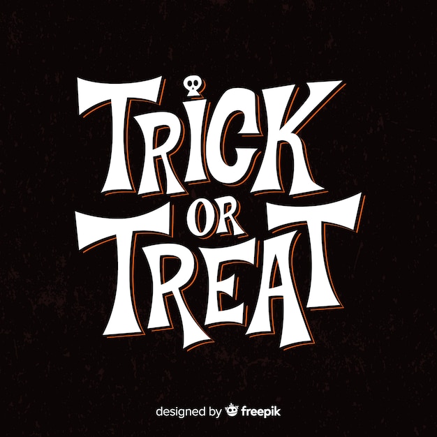 Free vector black lettering with trick or treat message