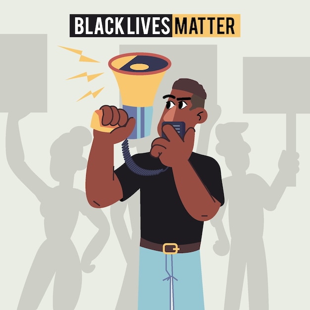 Free Vector black lives matter illustrated concept