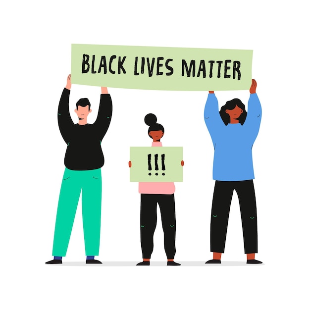 Free Vector black lives matter illustration style