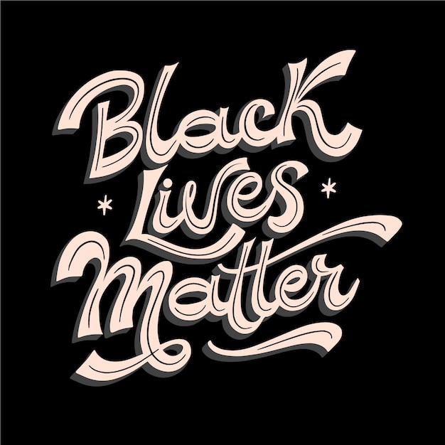 Free Vector black lives matter message lettering