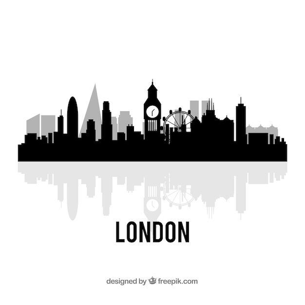 Black london skyline design