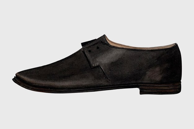 Black men&#39;s shoe vector, remixed from artwork by Jessie M. Benge