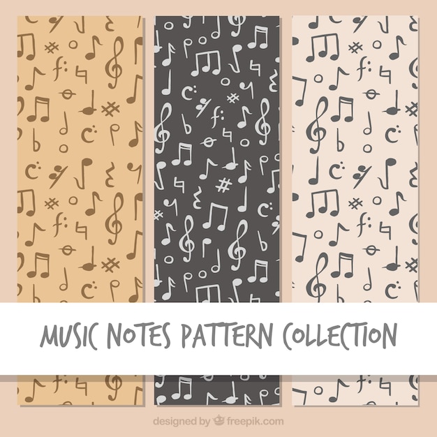 Free Vector black music notes pattern background