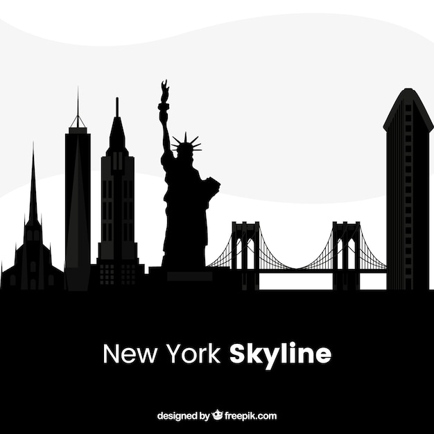 Free vector black new york skyline