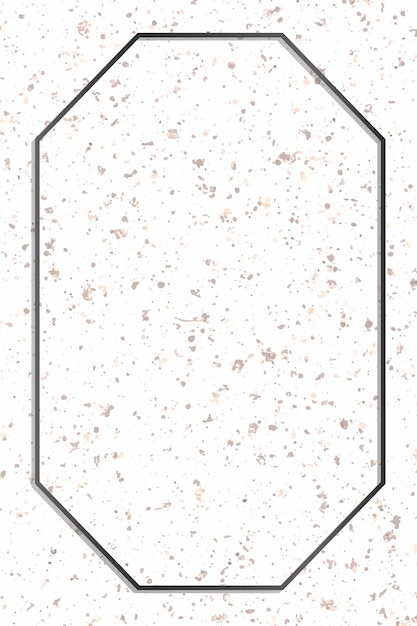 Free Vector black octagon frame on white marble background